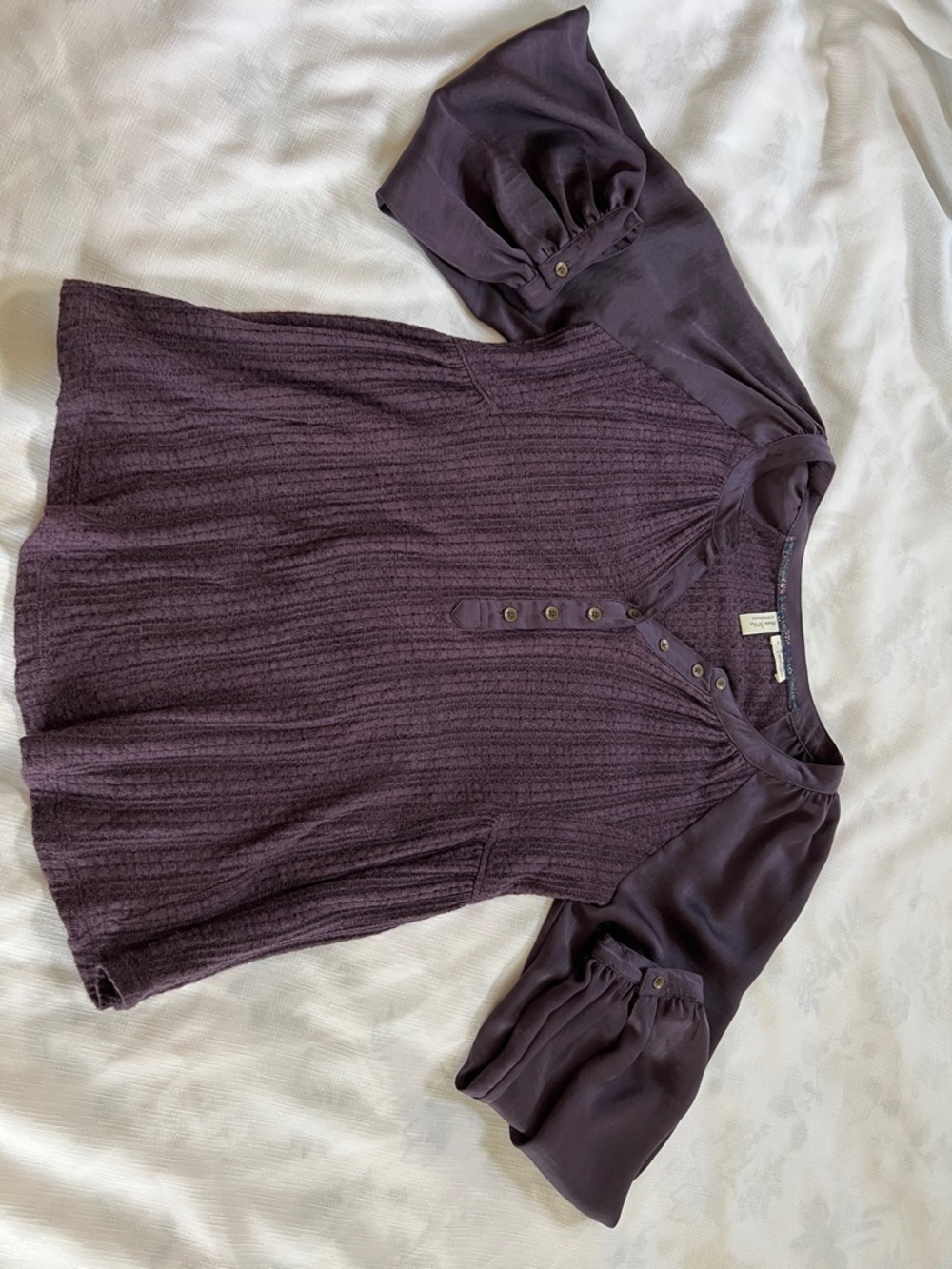 Anthropologie Plum Textured Henley